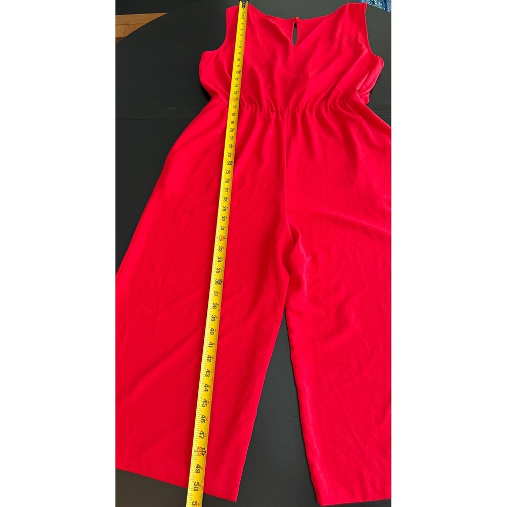 Connected Apparel Jumpsuit Womens Size 16 Red Sleeveless One-Piece Holiday Party - Picture 10 of 13